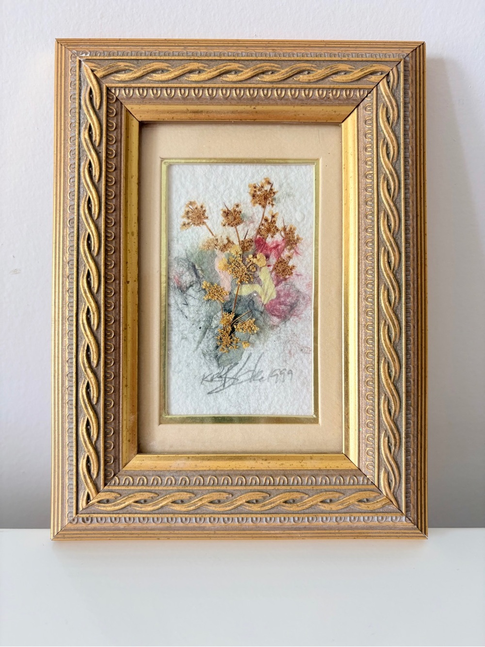 Original Kathryn Reith Blake Floral Art Wildflowers Gold Framed Signed 1999